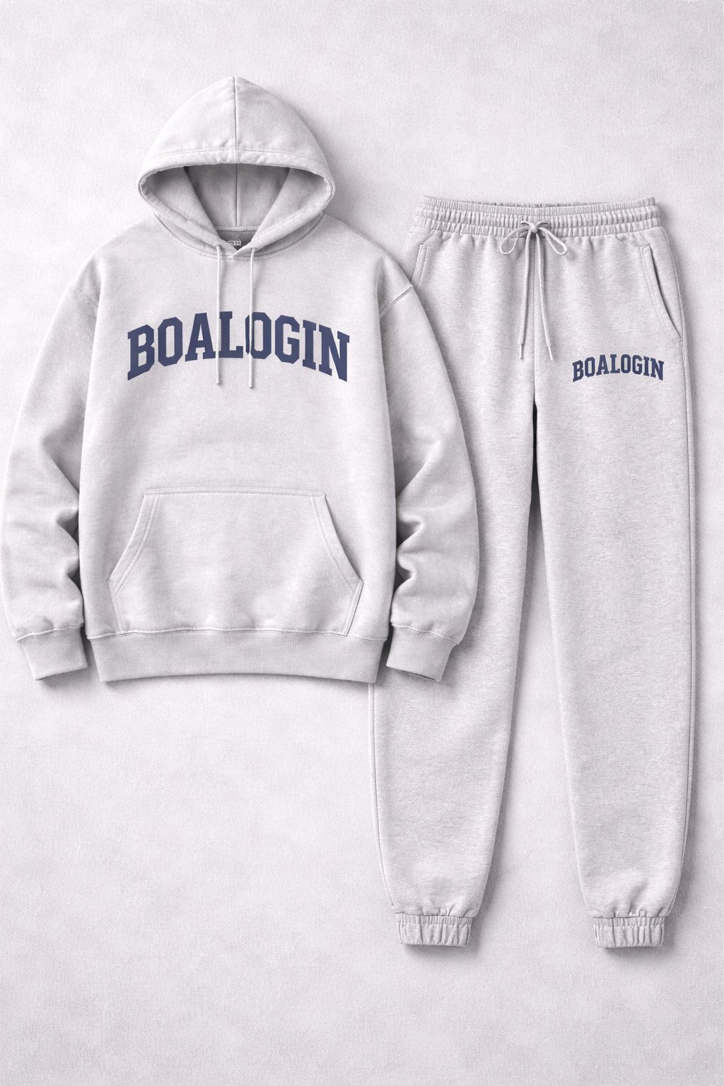 BOA LOGIN Classic Logo Hoodie & Jogger Set – Grey